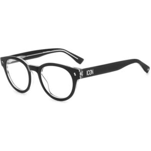 Occhiali vista  Dsquared2 Icon 0014 cod. colore 7c5 Uomo Rotonda Nero/cristallo