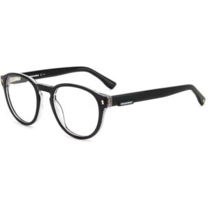 Occhiali vista  Dsquared2 D2 0049 cod. colore 7c5 Uomo Rotonda Nero/cristallo