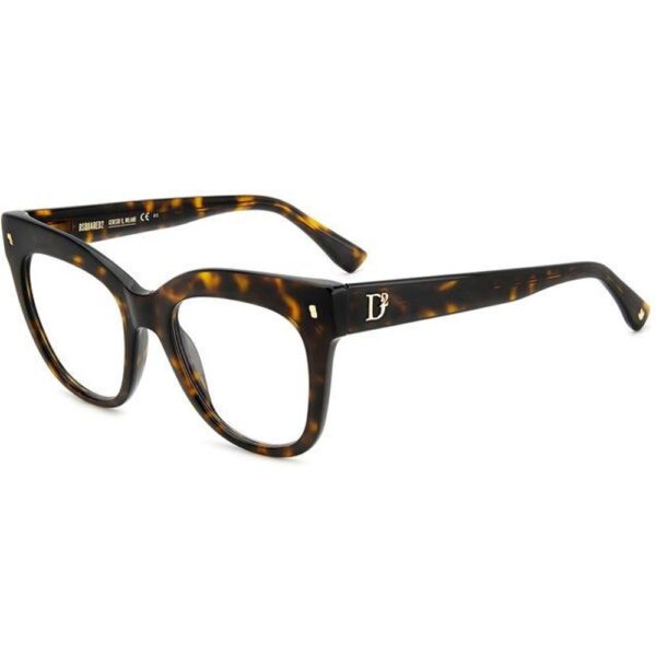 Occhiali vista  Dsquared2 D2 0098 cod. colore 086 Donna Squadrata Havana