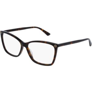 Occhiali vista  Gucci Gg0025o cod. colore 002 Donna Squadrata Havana