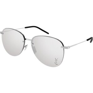 Occhiali da sole  Saint laurent Sl 328/k m cod. colore 002 Unisex Panthos Argento