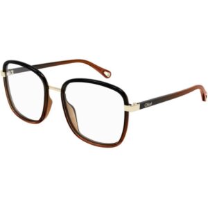 Occhiali vista  Chloé Ch0034o cod. colore 011 Donna Squadrata Nero/marrone