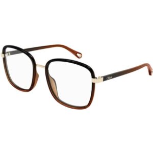 Occhiali vista  Chloé Ch0034o cod. colore 009 Donna Squadrata Nero/marrone