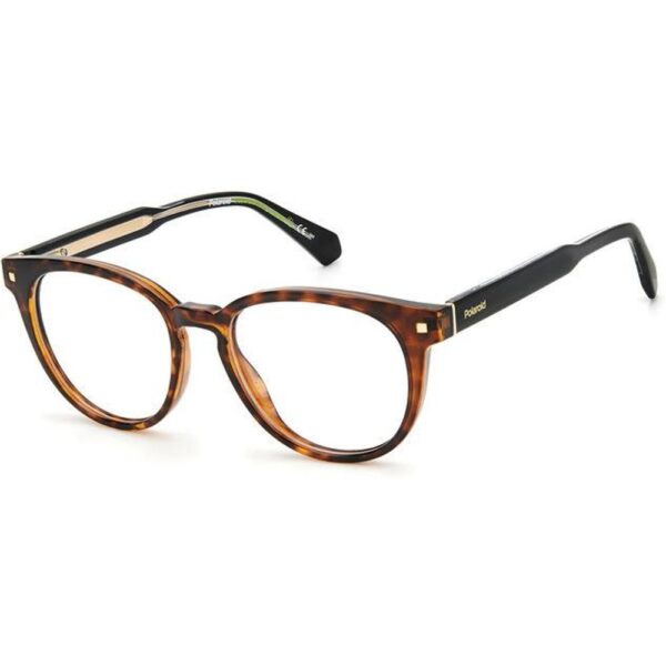 Occhiali vista  Polaroid Pld d445 cod. colore 086 Unisex Rotonda Havana