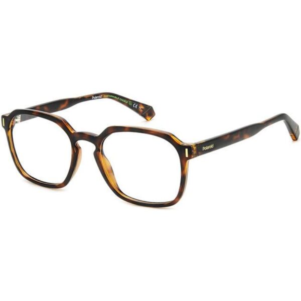 Occhiali vista  Polaroid Pld d482 cod. colore 086 Unisex Geometrica Havana