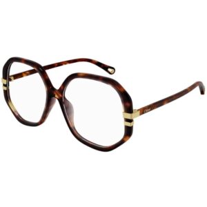 Occhiali vista  Chloé Ch0107o cod. colore 004 Donna Geometrica Havana scuro