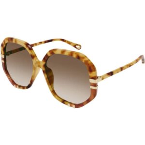 Occhiali da sole  Chloé Ch0105s cod. colore 001 Donna Geometrica Havana