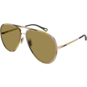 Occhiali da sole  Chloé Ch0099s cod. colore 001 Donna Oversize Oro