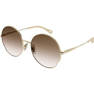 Occhiali da sole  Chloé Ch0095s cod. colore 005 Donna Rotonda Oro