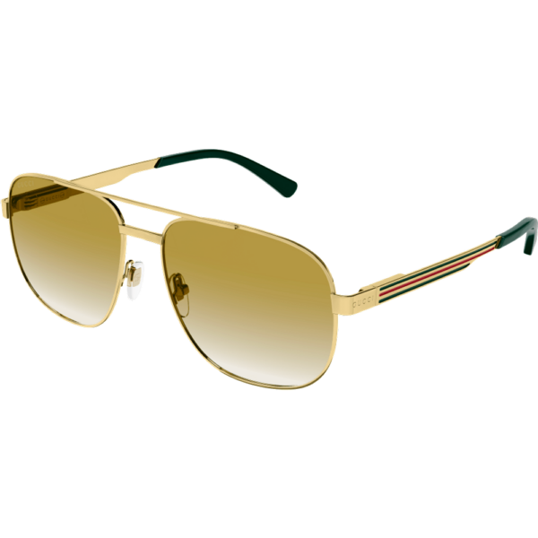 Occhiali da sole  Gucci Gg1223s cod. colore 001 Uomo Squadrata Oro