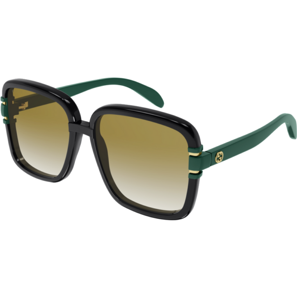 Occhiali da sole  Gucci Gg1066s cod. colore 003 Donna Squadrata Nero/verde