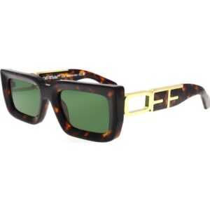 Occhiali da sole  Off-white Oeri073 boston cod. colore 6055 havana green Unisex Squadrata Havana