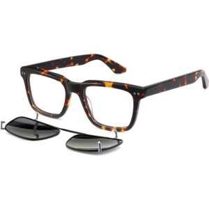 Occhiali vista  Exit Asr3001 cod. colore tartaruga scuro lucido + clip on fumo polarizzato Unisex Squadrata Havana