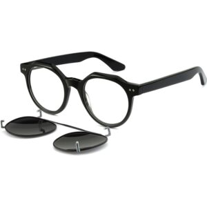 Occhiali vista  Exit Asr3002 cod. colore nero lucido + clip on fumo polarizzato Unisex Panthos Nero