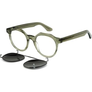 Occhiali vista  Exit Asr3002 cod. colore verde trasparente lucido + clip on fumo polarizzato Unisex Panthos Verde