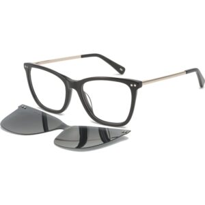 Occhiali vista  Exit Ast6391 cod. colore nero lucido + clip on fumo polarizzato Unisex Squadrata Nero