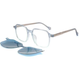 Occhiali vista  Exit Ast6398 cod. colore blu trasparente lucido + clip on blu polarizzato Unisex Squadrata Blu