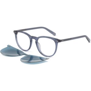 Occhiali vista  Exit Ast6472 cod. colore blu trasparente lucido + clip on blu polarizzato Unisex Rotonda Blu