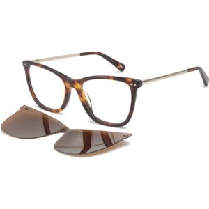 Occhiali vista  Exit Ast6391 cod. colore tartaruga scuro lucido + clip on marrone polarizzato Unisex Squadrata Havana