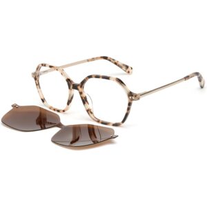 Occhiali vista  Exit Ast6392 cod. colore tartaruga chiaro lucido + clip on marrone polarizzato Unisex Squadrata Havana