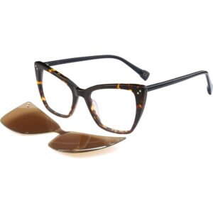 Occhiali vista  Exit Ast6467 cod. colore tartaruga scuro lucido + clip on marrone polarizzato Donna Cat eye Havana