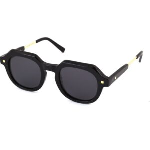 Occhiali da sole  Xlab Mod. pantelleria cod. colore nero/fumo c.1 Unisex Rotonda Nero