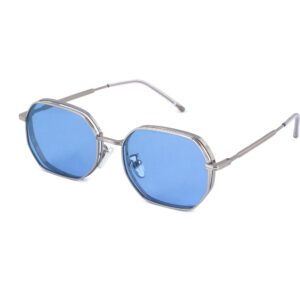 Occhiali da sole  Xlab Mod. capri cod. colore argento / azzurro Unisex Geometrica Argento