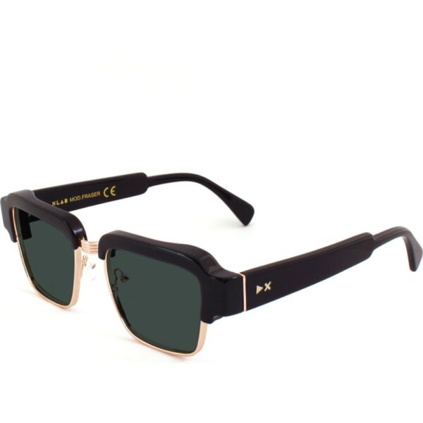 Clip on  Xlab Mod. fraser cod. colore nero lucido - oro / 6266 g15 polarizzato Unisex Squadrata Nero