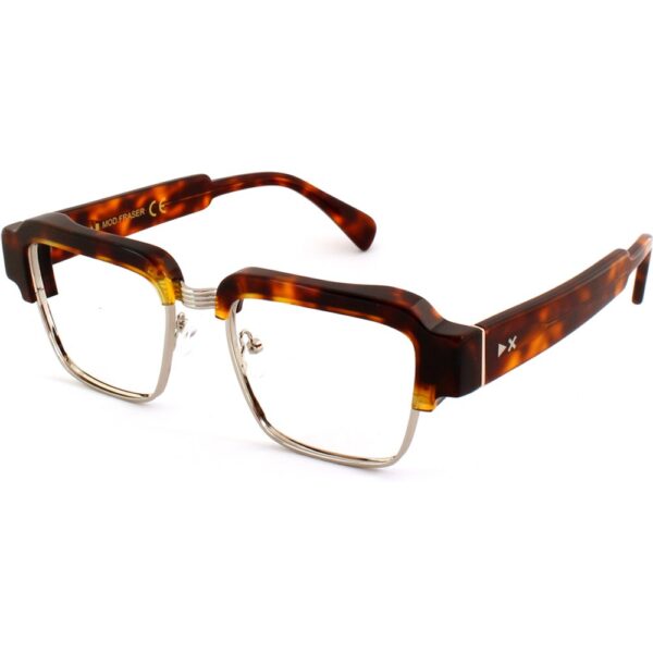 Occhiali da vista  Xlab Mod. fraser antiriflesso cod. colore tartaruga scuro lucido - argento Unisex Squadrata Havana