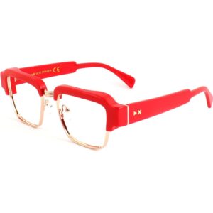 Clip on  Xlab Mod. fraser fotocromatico cod. colore rosso lucido - oro / 6274 lenti neutre fotoc. blu Unisex Squadrata Rosso