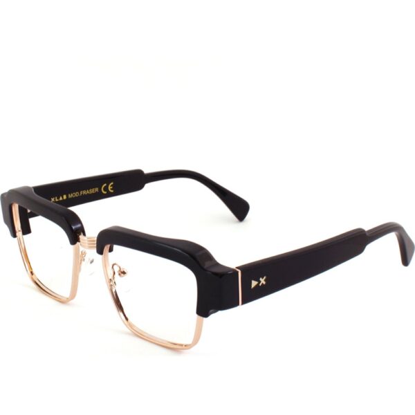 Occhiali da vista  Xlab Mod. fraser antiriflesso cod. colore nero lucido - oro Unisex Squadrata Nero