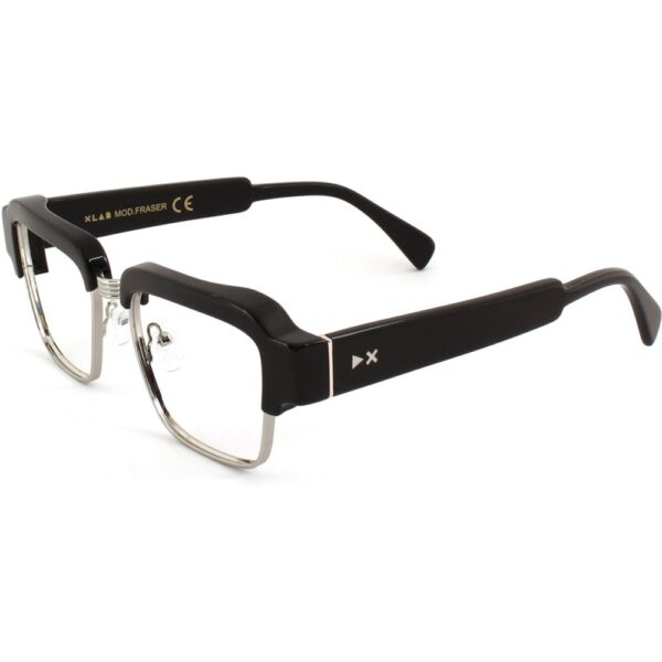 Occhiali da vista  Xlab Mod. fraser antiriflesso cod. colore nero lucido - argento Unisex Squadrata Nero