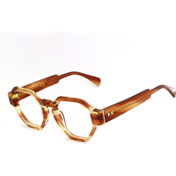 Occhiali vista  Xlab Mod. leyte antiriflesso cod. colore marrone striato trasparente Unisex Geometrica Marrone strisciato