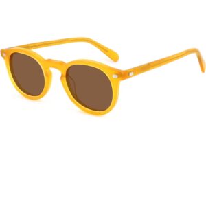 Occhiali da sole  Xlab Mod. tasmania 2.0 cod. colore giallo / marrone polarizzato Unisex Rotonda Giallo