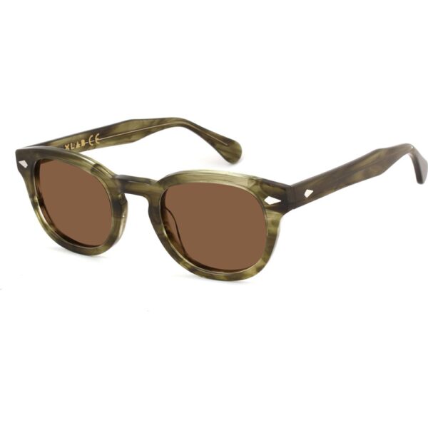 Occhiali da sole  Xlab 8004 stile moscot cod. colore 07s verde trasparente striato / marrone polarizzato Unisex Panthos Verde strisciato