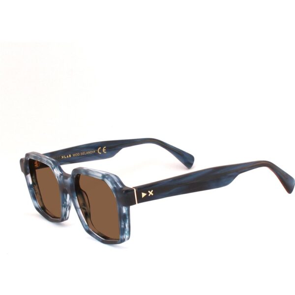 Occhiali da sole  Xlab Mod. selandia cod. colore blu striato trasparente / marrone polarizzato Unisex Squadrata Blu striato