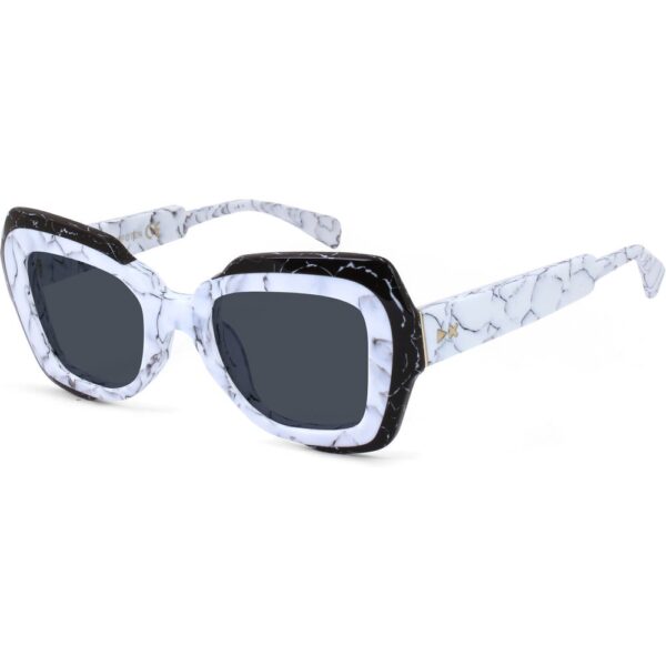 Occhiali da sole  Xlab Mod. lofoten cod. colore bianco marmo-nero marmo / fumo polarizzato Donna Farfalla Marmo bianco