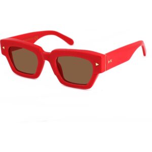 Occhiali da sole  Xlab Mod. melville cod. colore rosso / marrone polarizzato Unisex Squadrata Rosso