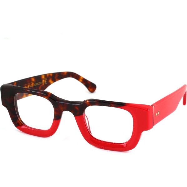 Occhiali vista  Xlab Mod. komodo antiriflesso cod. tart. scuro - rosso / lenti neutre antiriflesso Unisex Squadrata Tartaruga-rosso