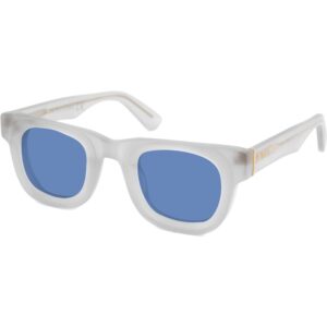 Occhiali da sole  Xlab Mod. flores cod. colore trasparente bianco opaco / azzurro polarizzato Unisex Squadrata Trasparente bianco opaco