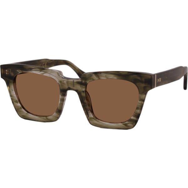 Occhiali da sole  Xlab Mod. stewart cod. colore verde striato / marrone polarizzato Unisex Squadrata Verde strisciato