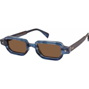 Occhiali da sole  Xlab Mod. samar cod. colore blu striato trasparente / marrone polarizzato Unisex Squadrata Blu striato trasparente