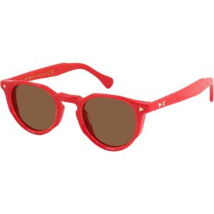 Occhiali da sole  Xlab Mod. sanblas cod. colore rosso / marrone polarizzato Unisex Rotonda Rosso