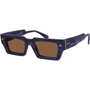 Occhiali da sole  Xlab Mod. auckland cod. colore blu striato / marrone polarizzato Unisex Squadrata Blu striato