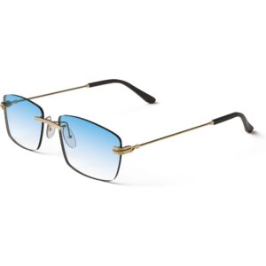 Occhiali da sole  Xlab Mod. milos cod. colore oro / azzurro sfumato Unisex Squadrata Oro