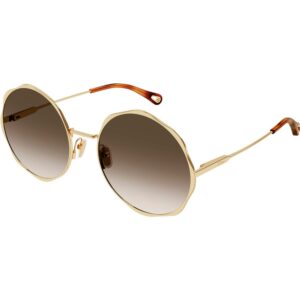 Occhiali da sole  Chloé Ch0184s cod. colore 002 Donna Rotonda Oro