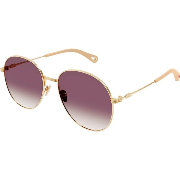 Occhiali da sole  Chloé Ch0178s cod. colore 003 Donna Rotonda Oro