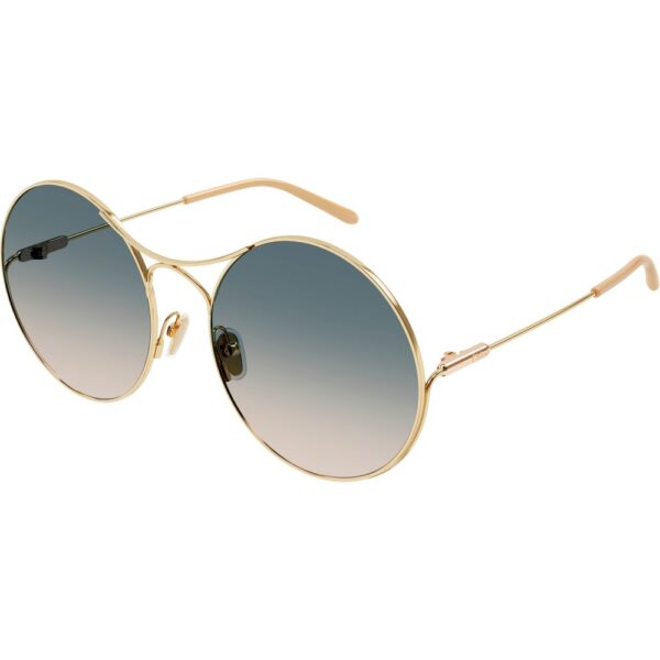 Occhiali da sole  Chloé Ch0166s cod. colore 002 Donna Rotonda Oro