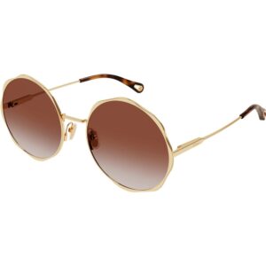 Occhiali da sole  Chloé Ch0184s cod. colore 003 Donna Rotonda Oro