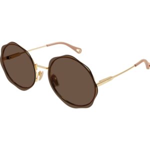 Occhiali da sole  Chloé Ch0202s cod. colore 004 Donna Rotonda Oro